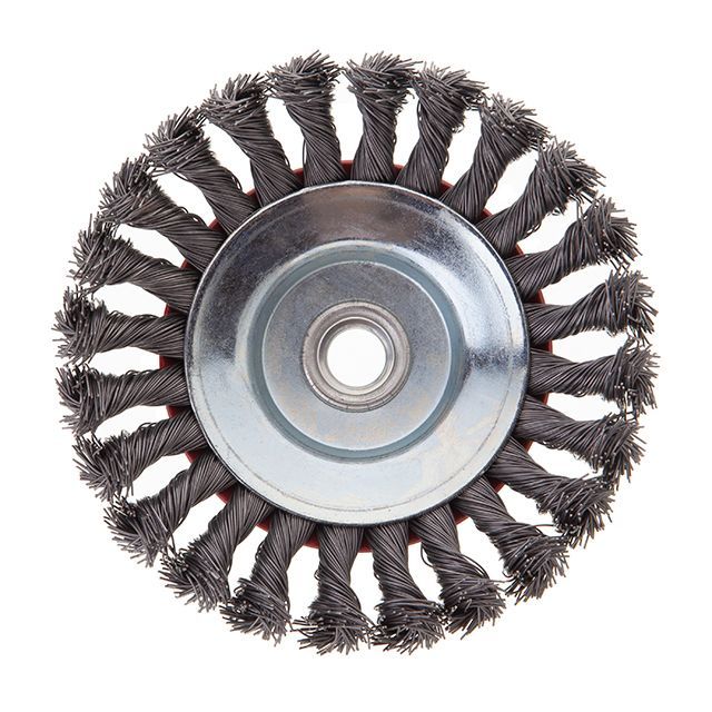 Щетка конусная 125 мм, для УШМ, М14 (пучки витой проволоки) INTERTOOL BT-4125