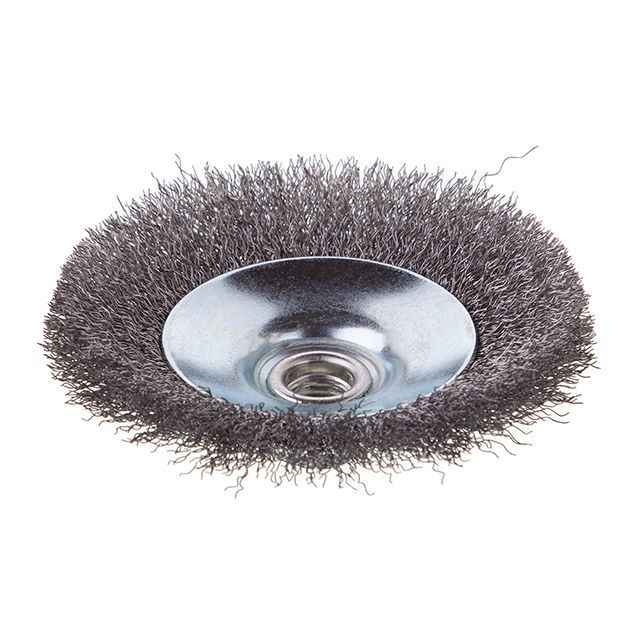 Щетка конусная 115 мм, для УШМ, М14 (витая проволока) INTERTOOL BT-5115