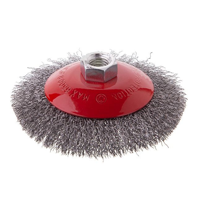 Щетка конусная 115 мм, для УШМ, М14 (витая проволока) INTERTOOL BT-5115