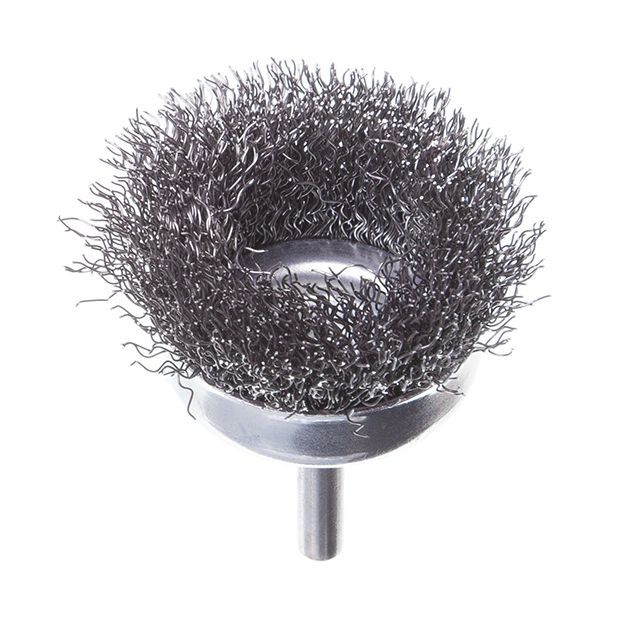 Щетка чашечная 50 мм для дрели, 1/4" (витая проволока) INTERTOOL BT-9050