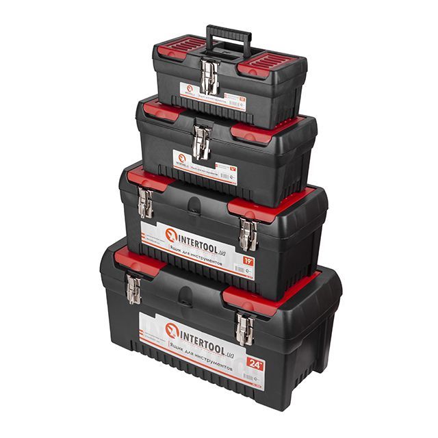 Комплект ящиков для инструментов с металлическим замком, 4 ед. INTERTOOL BX-0004