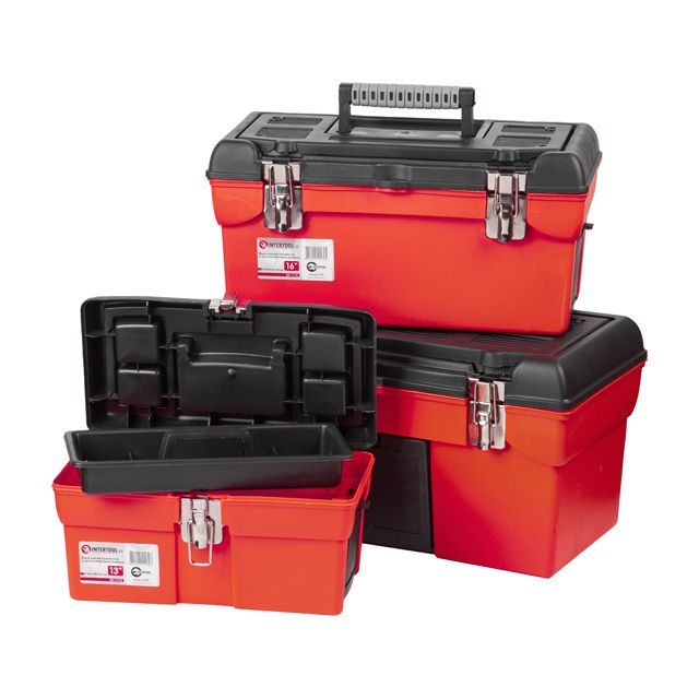 Комплект ящиков для инструментов с метал. замком 3шт. 13" / 16.5" / 19" INTERTOOL BX-0006