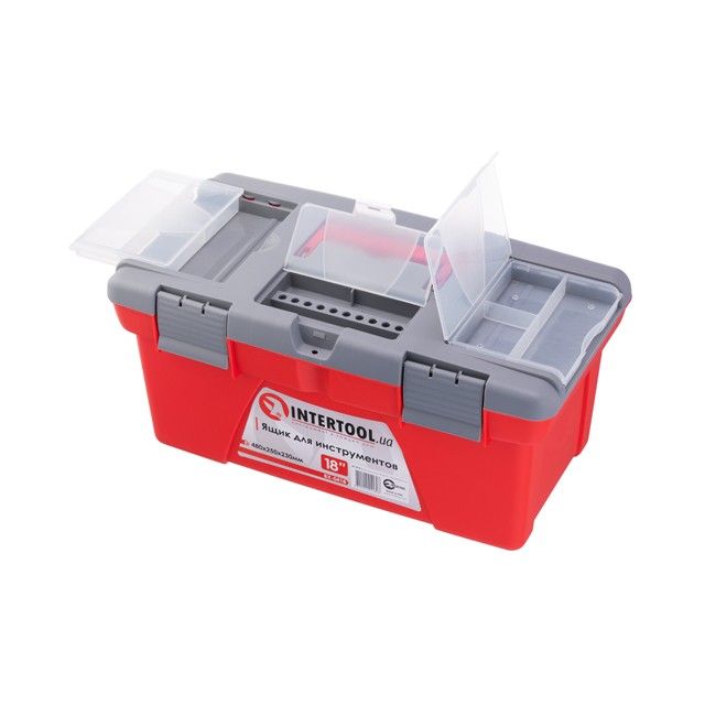 Ящик для инструментов, 18" 480*250*230 мм INTERTOOL BX-0418