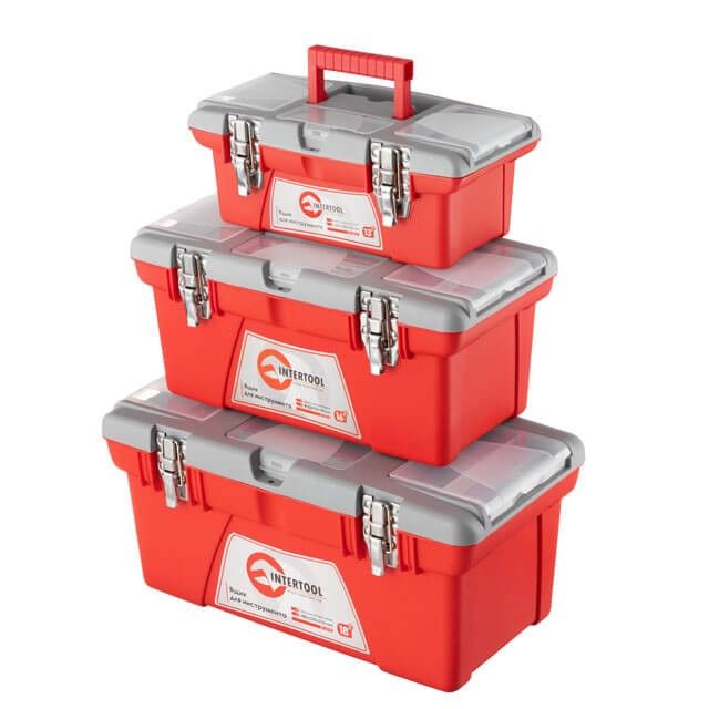 Комплект ящиков для инструмента с метал. замком 3 шт (BX-0513 13" / BX-0516 16" / BX-0518 18") INTERTOOL BX-0503