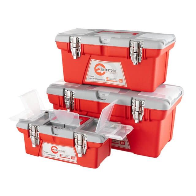 Комплект ящиков для инструмента с метал. замком 3 шт (BX-0513 13" / BX-0516 16" / BX-0518 18") INTERTOOL BX-0503