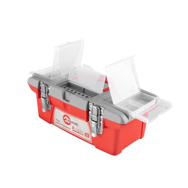 Ящик для инструментов с металлическими замками 13" 335*185*130 мм INTERTOOL BX-0513