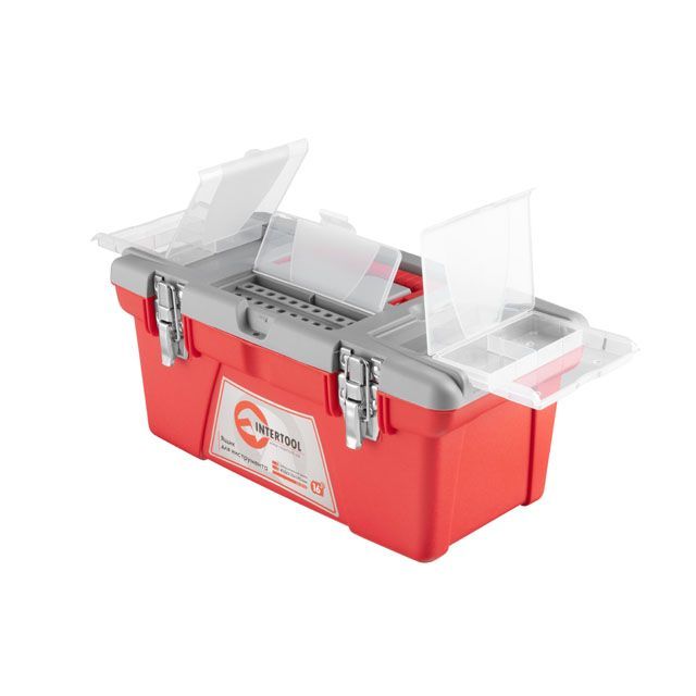 Ящик для инструментов с металлическими замками, 16" 415*210*190 мм INTERTOOL BX-0516