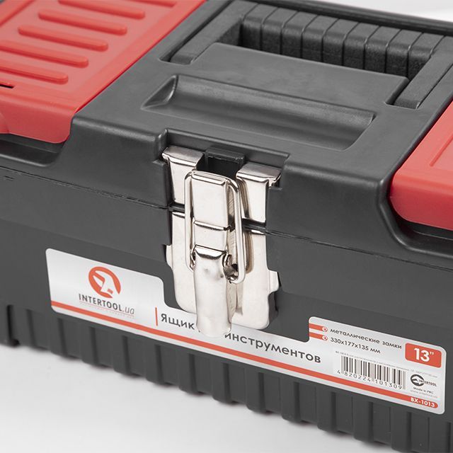 Ящик для инструментов с металлическими замками 13" 330*177*135 мм INTERTOOL BX-1013