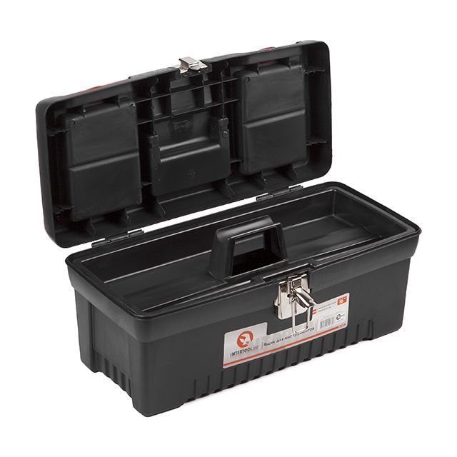 Ящик для инструментов с металлическими замками 16" 396*216*164 мм INTERTOOL BX-1016