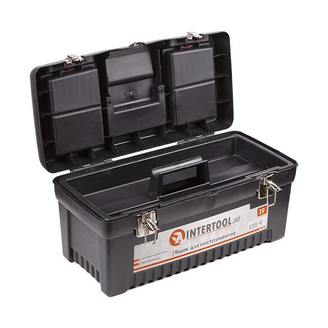 Ящик для инструментов с металлическими замками 19" 483*242*240 мм INTERTOOL BX-1019