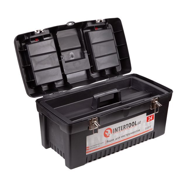 Ящик для инструментов с металлическими замками 24" 610*255*251 мм INTERTOOL BX-1024