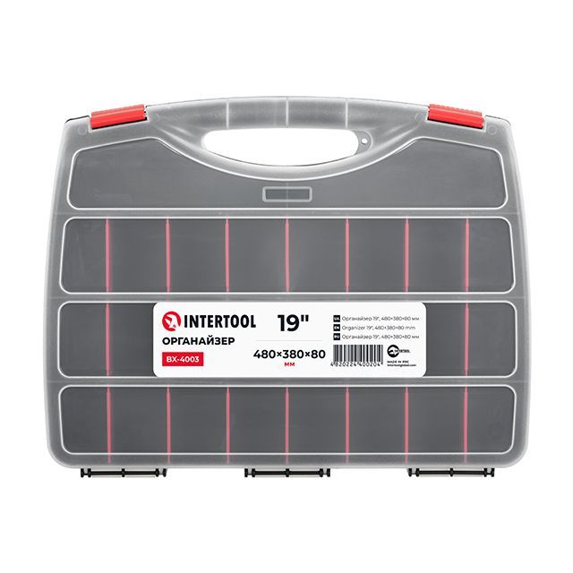 Органайзер 19" 480*380*80 мм INTERTOOL BX-4003