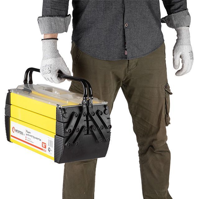 Ящик для инструментов металлический, 18", 5 секций, 454*210*230 мм INTERTOOL BX-5018