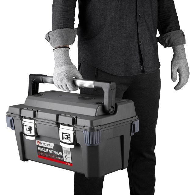 Ящик для инструментов с металлическими замками 20" 500*275*265мм INTERTOOL BX-6020