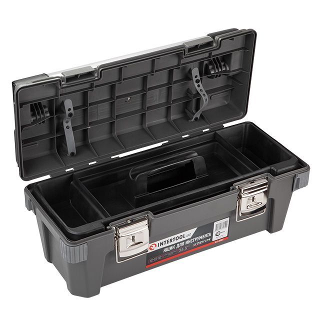 Ящик для инструментов с металлическими замками 25.5" 650*275*265мм INTERTOOL BX-6025