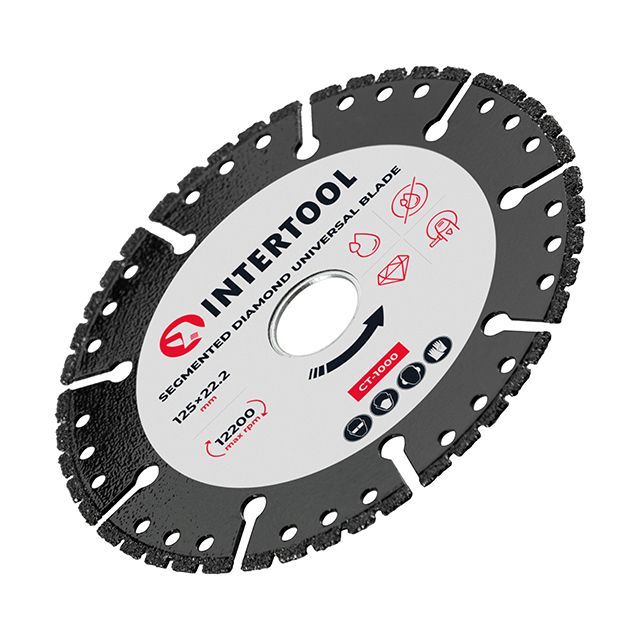 Диск алмазный универсальный сегментный 125 *22.2 мм, на угловую шлифмашину INTERTOOL CT-1000