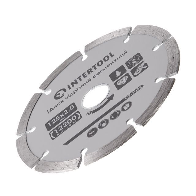 Диск отрезной сегментный 125 мм, алмазный 16-18% INTERTOOL CT-1002