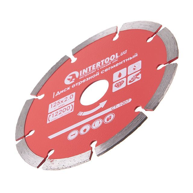 Диск отрезной сегментный 125 мм, алмазный 22-24% INTERTOOL CT-1007