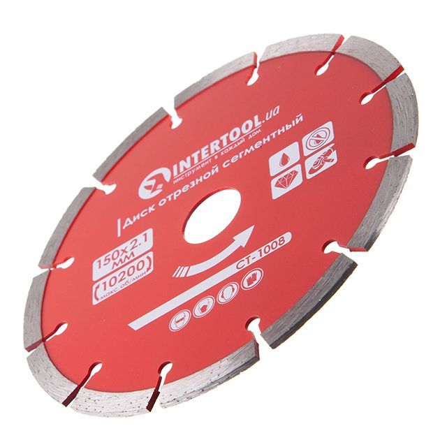 Диск отрезной сегментный 150 мм, алмазный 22-24% INTERTOOL CT-1008
