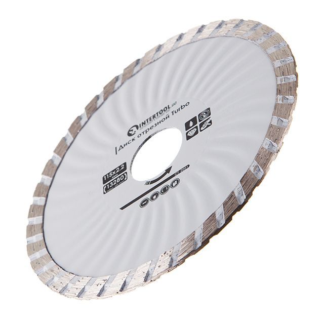 Диск отрезной Turbo 115 мм, алмазный 16-18% INTERTOOL CT-2001