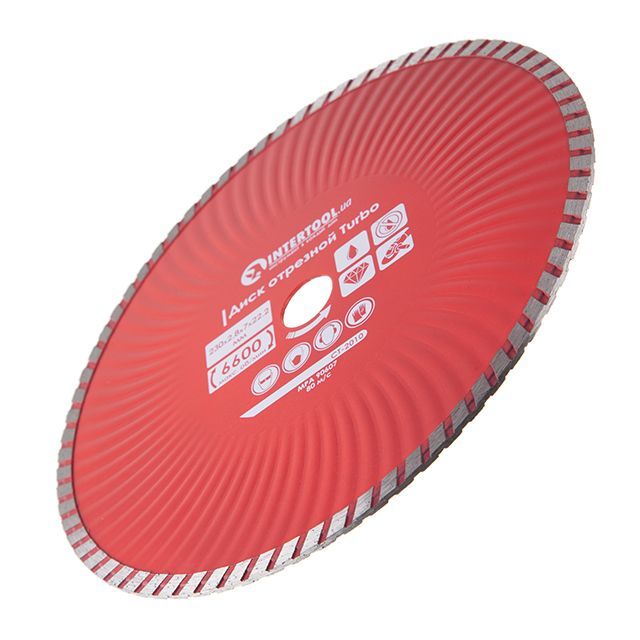 Диск отрезной Turbo 230 мм, алмазный 22-24% INTERTOOL CT-2010