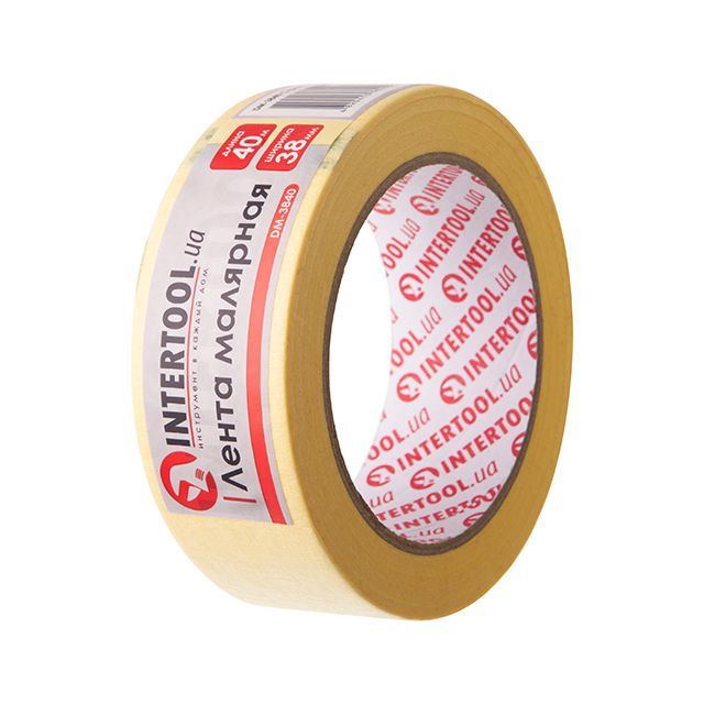 Лента малярная 38 мм, 40 м, желтая INTERTOOL DM-3840