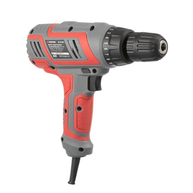 Дриль-шурупокрут електричний 320 Вт, 220 В, 0-750 об/хв., 0.8-10 мм, 10 Нм INTERTOOL DT-0103