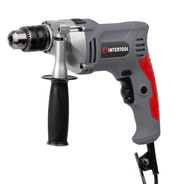 Дрель ударная 950Вт, 0-2800 об/мин, 1.5-13мм, реверс, металлический корпус редуктора INTERTOOL DT-0121