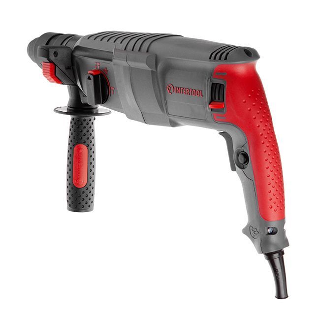 Перфоратор 850 Вт, 3.2 Дж, 0-900 об/мин, 0-4400 уд/мин, 3 режима, SDS plus, съемный быстрозажимной патрон INTERTOOL DT-0184
