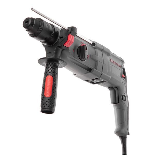 Перфоратор 1000 Вт, 3.5 Дж, 0-1300 об/мин, 0-5100 уд/мин, 3 режима, SDS plus, съемный быстрозажимной патрон INTERTOOL DT-0186