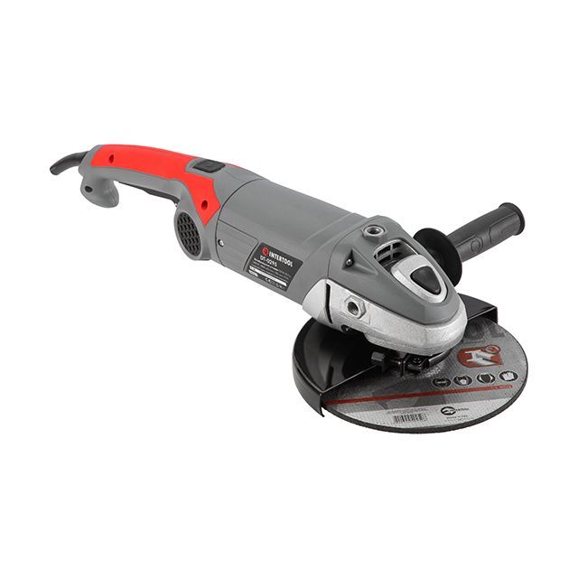Шлифмашина угловая, 2400 Вт, диаметр круга 230 мм, 6500 об/мин, плавный пуск, поворотная рукоятка INTERTOOL DT-0295