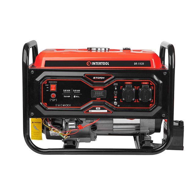 Генератор бензиновый 2.8/3 кВт, 220 В, 15 л, электро+ручной старт, медная обмотка, STORM INTERTOOL DT-1131