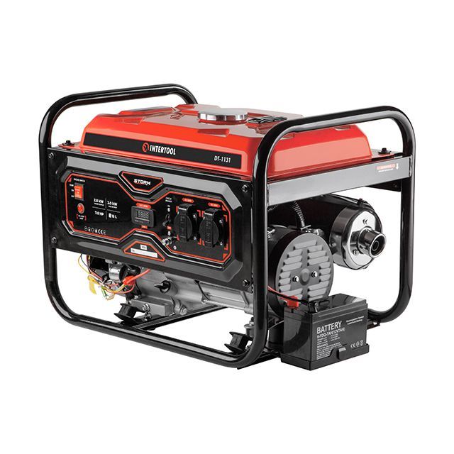Генератор бензиновый 2.8/3 кВт, 220 В, 15 л, электро+ручной старт, медная обмотка, STORM INTERTOOL DT-1131