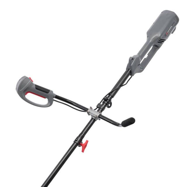 Триммер электрический, 1200 Вт, 230 В, ~50 Гц, 7500 об/мин, плавный пуск, диаметр вращения диска/лески 255/380 мм, катушка + 3-х зубчатый нож INTERTOOL DT-2246