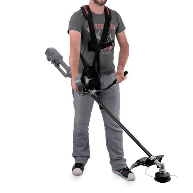 Триммер электрический, 1200 Вт, 230 В, ~50 Гц, 7500 об/мин, плавный пуск, диаметр вращения диска/лески 255/380 мм, катушка + 3-х зубчатый нож INTERTOOL DT-2246