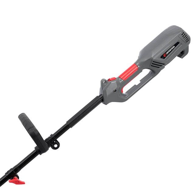 Триммер электрический, 1200 Вт, 230 В, ~50 Гц, 7000 об/мин, плавный пуск, диаметр вращения диска/лески 255/380 мм, катушка + 3-х зубчатый нож INTERTOOL DT-2247