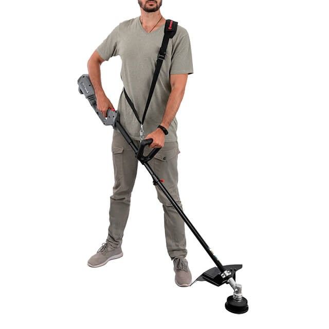 Триммер электрический, 1200 Вт, 230 В, ~50 Гц, 7000 об/мин, плавный пуск, диаметр вращения диска/лески 255/380 мм, катушка + 3-х зубчатый нож INTERTOOL DT-2247