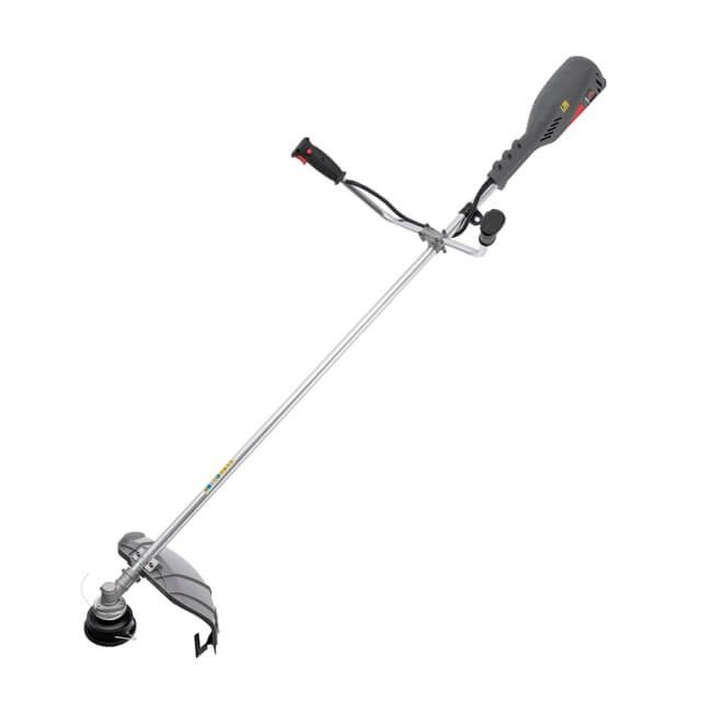 Триммер электрический, 1400 Вт, 230 В, ~50 Гц, 7500 об/мин, плавный пуск, диаметр вращения диска/лески 255/420 мм, катушка + 3-х зубчатый нож INTERTOOL DT-2248