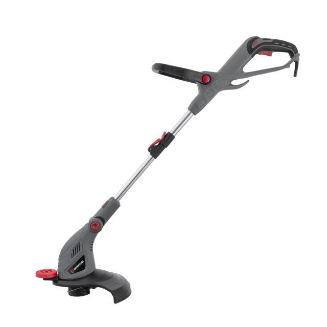 Триммер электрический, 450 Вт, 230 В~50 Гц, 10000 об/мин, диаметр вращения лески 300 мм, регулировка длины штанги/положения косильной головки INTERTOOL DT-2255