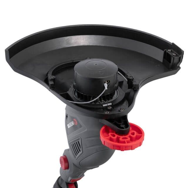 Триммер электрический, 450 Вт, 230 В~50 Гц, 10000 об/мин, диаметр вращения лески 300 мм, регулировка длины штанги/положения косильной головки INTERTOOL DT-2255