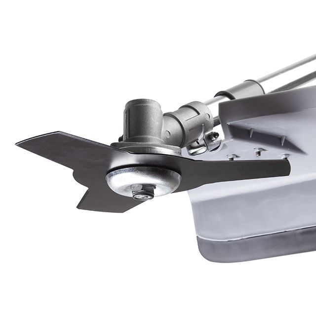 Триммер электрический, 1400 Вт, 230 В~50 Гц, 7500 об/мин, плавный пуск,рем.привод, диаметр вращения диска/лески 255/420 мм, катушка + 3-х зубчатый нож INTERTOOL DT-2258