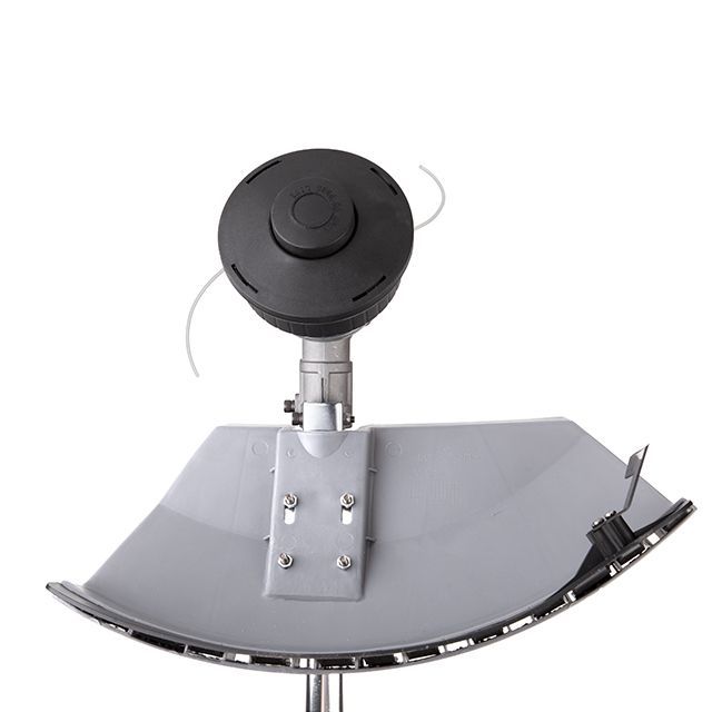 Триммер электрический, 1400 Вт, 230 В~50 Гц, 7500 об/мин, плавный пуск,рем.привод, диаметр вращения диска/лески 255/420 мм, катушка + 3-х зубчатый нож INTERTOOL DT-2258