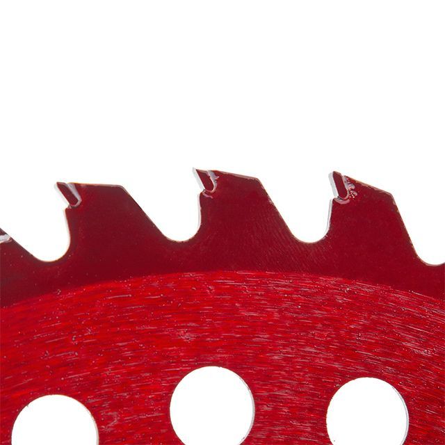 Нож для мотокосы/триммера с твердосплавными напайками ø255, 40T, 4 подрезных лопасти, анодированное покрытие INTERTOOL DT-2355