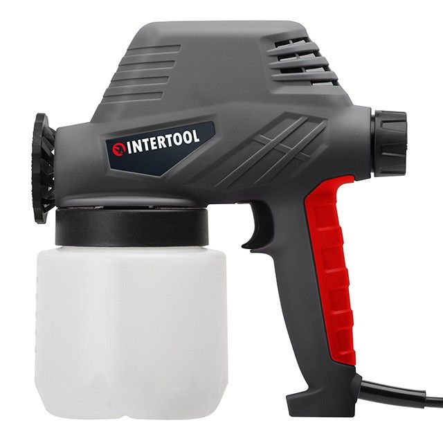 Краскопульт электрический 110 Вт, форсунка 0.8 мм, бачок 0.8 л, 300 мл/мин INTERTOOL DT-5012