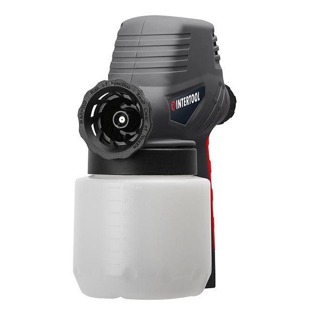 Краскопульт электрический 110 Вт, форсунка 0.8 мм, бачок 0.8 л, 300 мл/мин INTERTOOL DT-5012