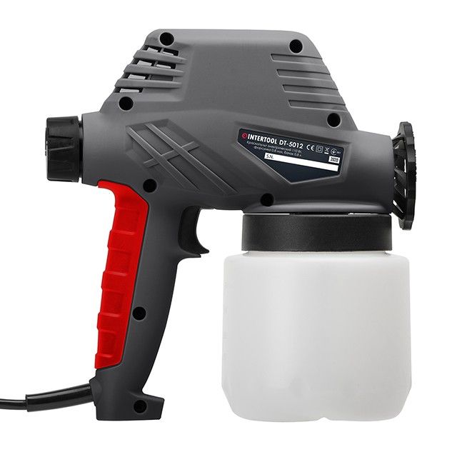 Краскопульт электрический 110 Вт, форсунка 0.8 мм, бачок 0.8 л, 300 мл/мин INTERTOOL DT-5012