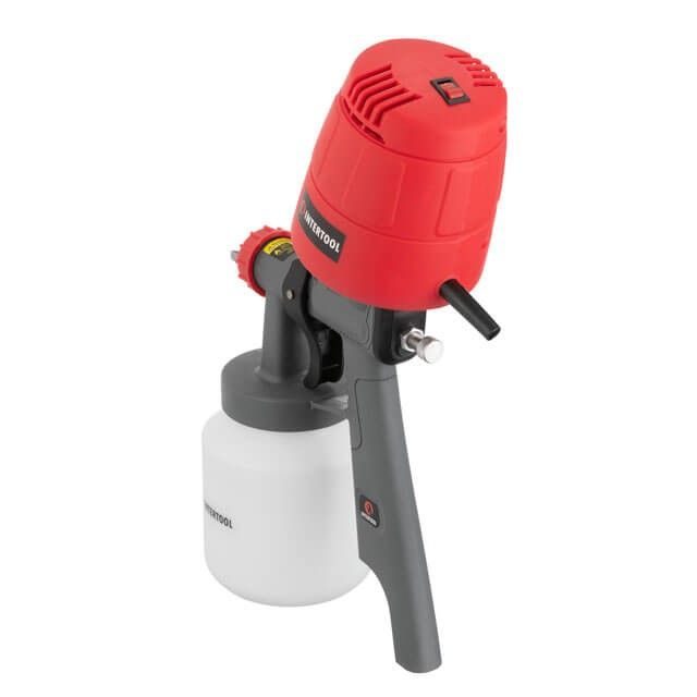 Краскопульт электрический HVLP 450 Вт., форсунка 1.5 мм, бачок 1 л., 0.14-0.35 Бар, 100-200 мл/мин INTERTOOL DT-5045