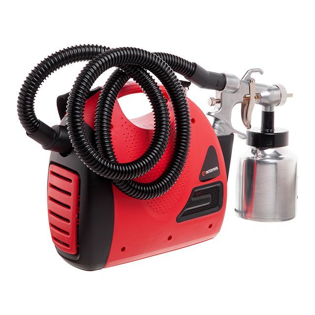 Краскопульт электрический HVLP 600 Вт, форсунка 1.8 мм, бачок 1 л, 0.14-0.70 Бар, 450-550 мл/мин INTERTOOL DT-5060