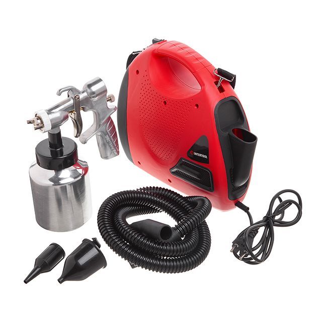 Краскопульт электрический HVLP 600 Вт, форсунка 1.8 мм, бачок 1 л, 0.14-0.70 Бар, 450-550 мл/мин INTERTOOL DT-5060