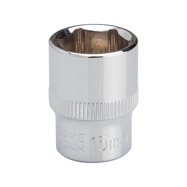 Головка шестигранная STORM 3/8", 15мм, Cr-V INTERTOOL ET-0415